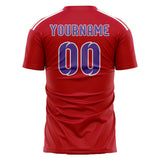 Custom Red Light Purple Soccer Jersey
