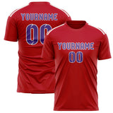 Custom Red Light Purple Soccer Jersey