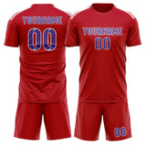 Custom Red Light Purple Soccer Set