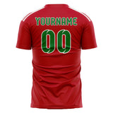 Custom Red Emerald Green Soccer Jersey