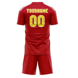 Custom Red Light Yellow Soccer Set