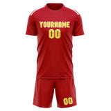 Custom Red Light Yellow Soccer Set