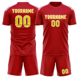 Custom Red Light Yellow Soccer Set