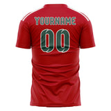 Custom Red Blue Green Soccer Jersey