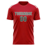 Custom Red Blue Green Soccer Jersey