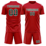 Custom Red Blue Green Soccer Set