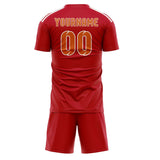 Custom Red Orange Soccer Set