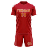 Custom Red Orange Soccer Set