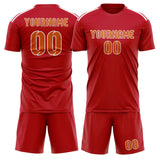 Custom Red Orange Soccer Set