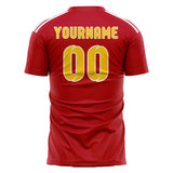 Custom Red Gold Soccer Jersey