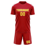 Custom Red Gold Soccer Set