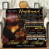 Blanket for Husband Gifts - Thank you for the beautiful way you touch my life, I love you so - From Wife, Birthday, Anniversary, Everyday Encouragement, Inspirational