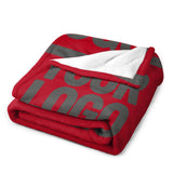 Custom Red Dark Gray Blanket