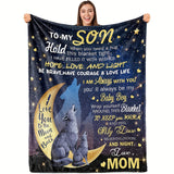 Gifts for Son Blanket - I Love You to the Moon and Back - From Mom, Birthday, Christmas, Everyday Encouragement, Inspirational Motivational
