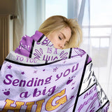 Blanket for Son Gifts, “Sending you a big HUG”, From Parents, Birthday, Christmas, Graduation, Inspirational Motivational