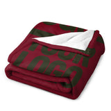 Custom Crimson Dark Olive Blanket