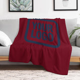 Custom Crimson Navy Blue Blanket