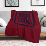 Custom Crimson Steel Blue Blanket