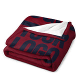 Custom Crimson Steel Blue Blanket