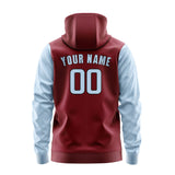 Custom Crimson Red Light Blue Hoodie 1515080815B31708