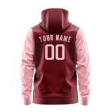 Custom Crimson Red Light Pink Hoodie 1515212115B31721