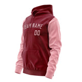 Custom Crimson Red Light Pink Hoodie 1515212115B31721