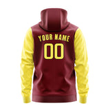 Custom Crimson Red Light Yellow Hoodie 1515262615B31726