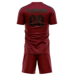 Custom Crimson Red Brown Soccer Set