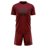Custom Crimson Red Brown Soccer Set