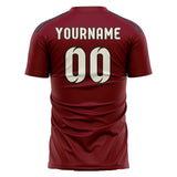Custom Crimson Red Cream Soccer Jersey