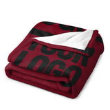 Custom Crimson Black Blanket
