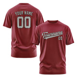 Custom Crimson Red Gray T-Shirt