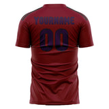 Custom Crimson Red Purple Soccer Jersey