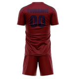 Custom Crimson Red Purple Soccer Set