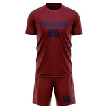 Custom Crimson Red Purple Soccer Set