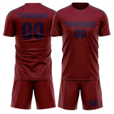 Custom Crimson Red Purple Soccer Set