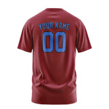Custom Crimson Red Sky Blue T-Shirt