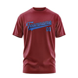 Custom Crimson Red Sky Blue T-Shirt
