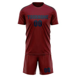 Custom Crimson Red Blue Soccer Set