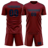 Custom Crimson Red Blue Soccer Set