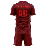 Custom Crimson Red Orange Red Soccer Set