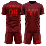 Custom Crimson Red Orange Red Soccer Set