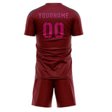 Custom Crimson Red Pink Soccer Set
