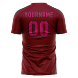 Custom Crimson Red Pink Soccer Jersey