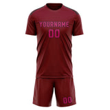 Custom Crimson Red Pink Soccer Set