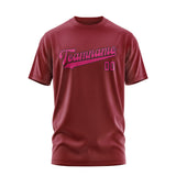 Custom Crimson Red Pink T-Shirt