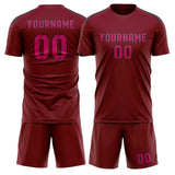 Custom Crimson Red Pink Soccer Set