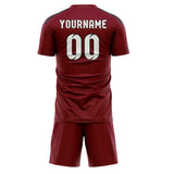 Custom Crimson Red White Soccer Set