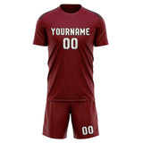 Custom Crimson Red White Soccer Set