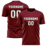 Custom Crimson Red White Soccer Jersey
